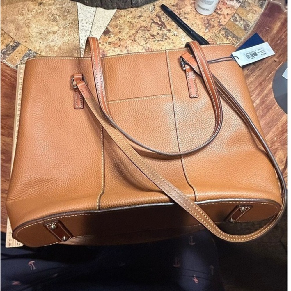 Dooney & Bourke Lexington Shopper Tote Caramel Pebbled Leather Bag R379 CA NWT